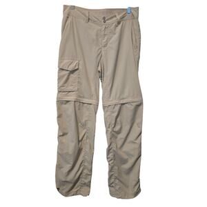 Columbia Athletic Hiking Walking Zip off Shorts Tan Belted Women's Pants 8